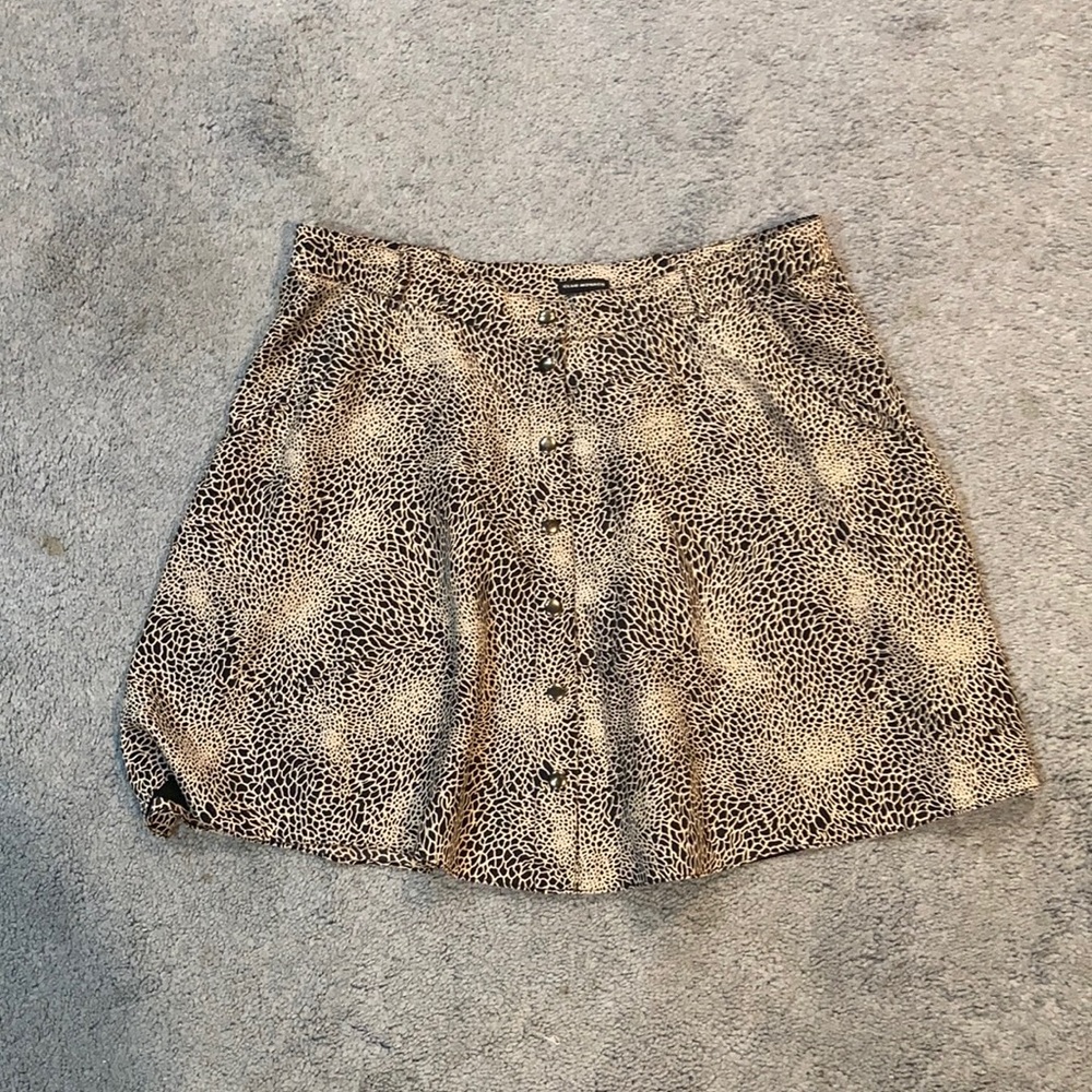 Club Monaco Animal Print Skirt - Black and Cream